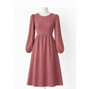 Melrose & Market Dress with Bishop Sleeves Size Small Rose/Mauve EUC